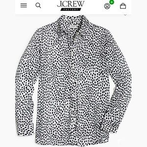 J.CrEw AniMal sp0tS pOlkA d0t PriNt BuTt0n Up ColLareD TuNic Bl0uSe 🐆🐆